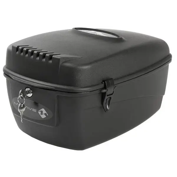 M-WAVE Fahrradkoffer/Topcase "M-WAVE AMSTERDAM BOX", Kunststoff, schwarz, zur Montage auf dem Gepäckträger, 17 l Fassungsvermögen, absperrbar, EK