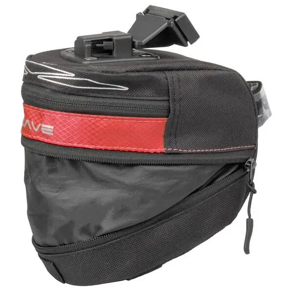 M-WAVE Clip-On-Satteltasche "M-WAVE TILBURG L", rot, Gr. L, durch RV nach unten erweiterbar, mit Rücklichthalter und 3 elastische Halteriemen unten, mit Reflexstreifen – Bild 2