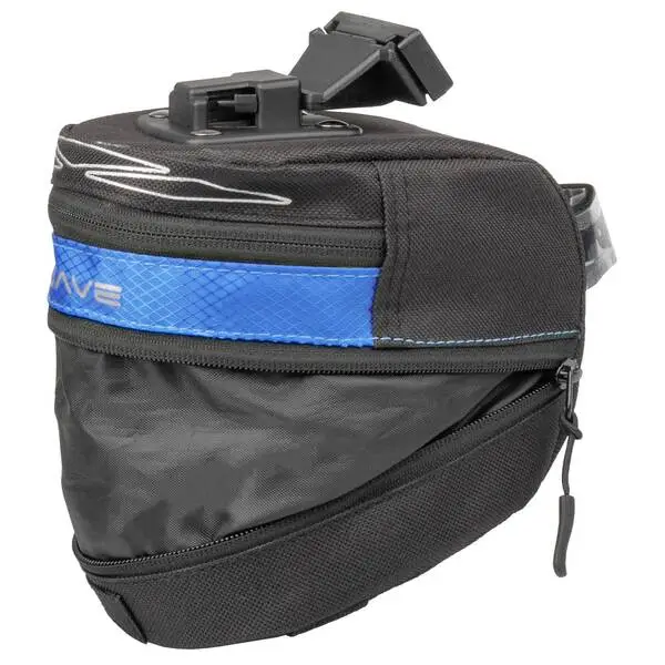 M-WAVE Clip-On-Satteltasche "M-WAVE TILBURG L", blau, Gr. L, durch RV nach unten erweiterbar, mit Rücklichthalter und 3 elastische Halteriemen unten, mit Reflexstreifen – Bild 2