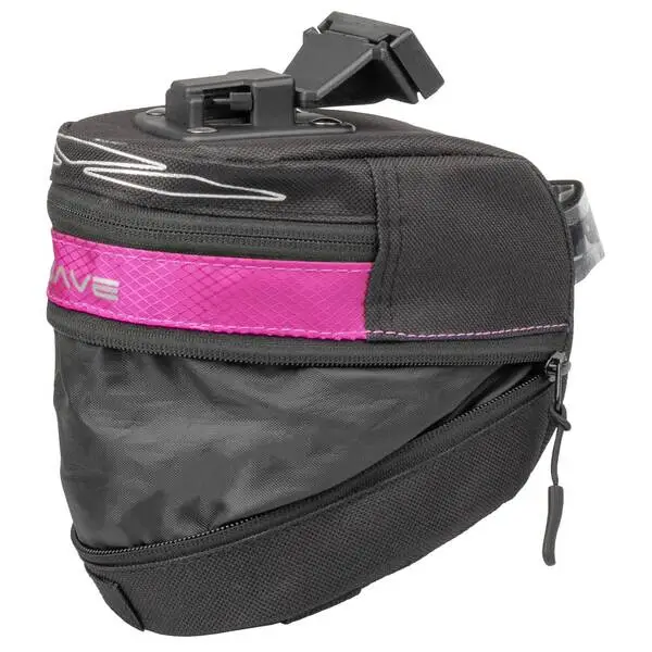 M-WAVE Clip-On-Satteltasche "M-WAVE TILBURG L", pink, Gr. L, durch RV nach unten erweiterbar, mit Rücklichthalter und 3 elastische Halteriemen unten, mit Reflexstreifen – Bild 2
