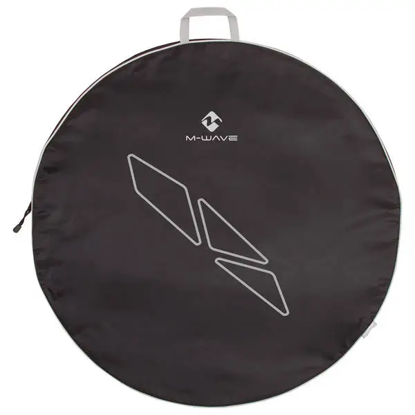 M-WAVE Laufradtasche "M-WAVE ROTTERDAM WSB", für 26" - 28" Laufräder, schwarz/silber, mit Extra-Tasche für Schnellspanner, mit Nabenschutzscheiben, Durchm. 760mm