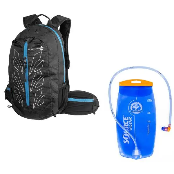 M-WAVE BIKER-Rucksack M-WAVE "Rough Ride", Farbe: schwarz, 46 x 28 x 12 cm mit 2-Liter Wasserblase, mit auswechselbarem Mundstück, mit Mundstückabdeckung, mit großer Reinigungsöffnung, mit Trinkschlauch, AM – Bild 2