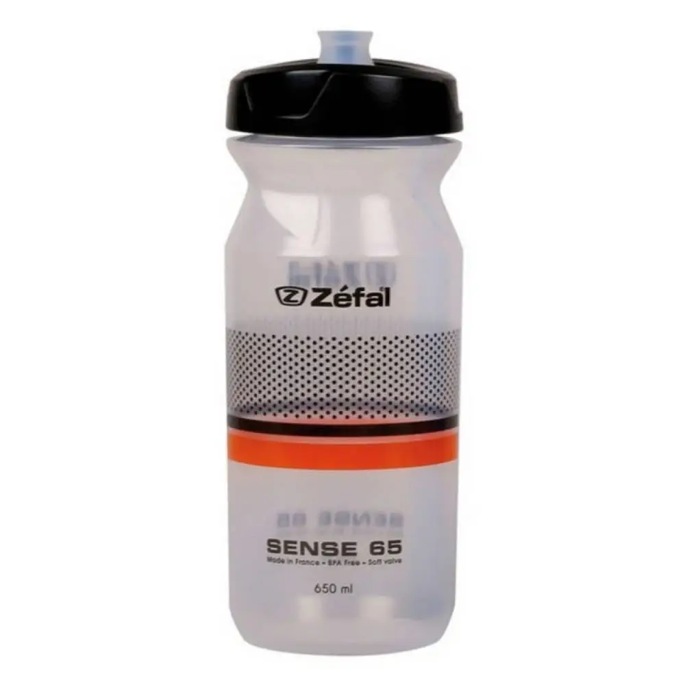 ZEFAL WASSERFLASCHE SENSE SOFT 65 650 ML DURCHSICHTIG/SCHWARZ/ORANGE
