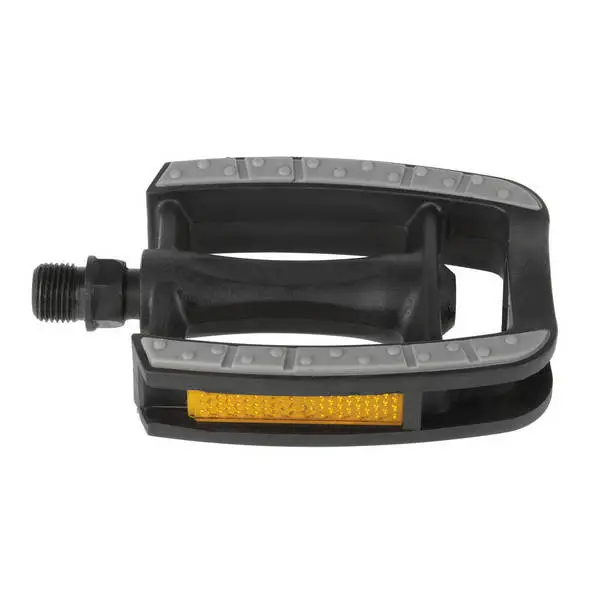 M-WAVE Anti-Rutschpedal >Steady C Eco< M-WAVE, schwarzer Kunststoffkörper, graue Grummiauflage, Kugellager, Reflektor, mit dts. Prüfzeichen, auf Karte