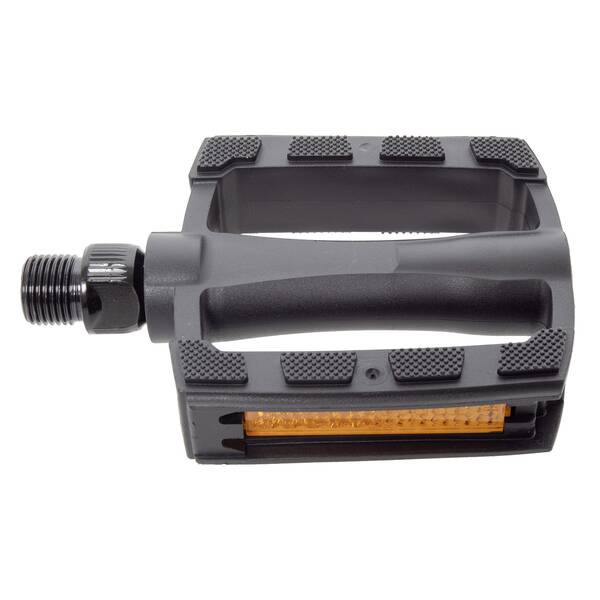Kinderpedal, 74 x 83 x 23 mm, schwarz mit Reflektor, mit dt. Prüfzeichen, 9/16"-Achse, MV
