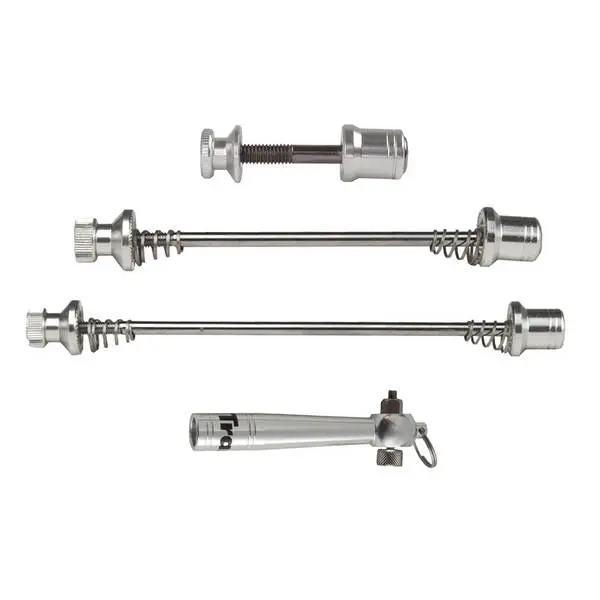 TRANZ X Schnellspanner-Set, Vorderrad/Hinterrad/Sattelstütze/Hebel, silber, auf Tranz X Karte