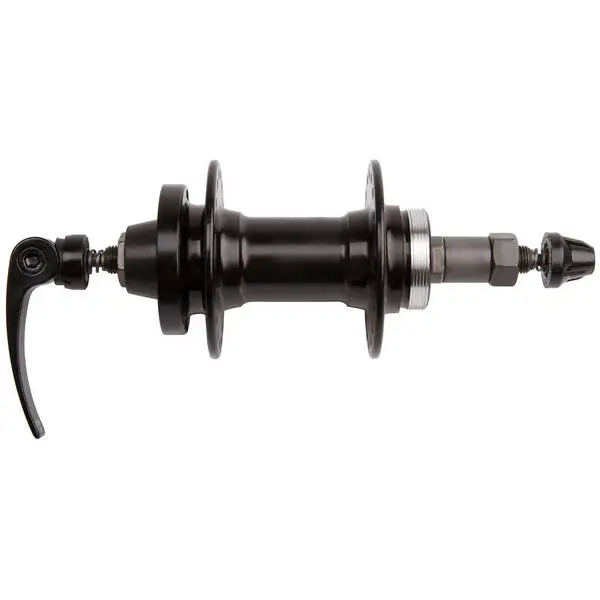 Hinterrrad-Scheibenbremsnabe, Alu, 36 Loch, Achse 10 x 145 mm, Einbaumaß 135 mm, mit Schnellspanner, schwarz poliert, MV