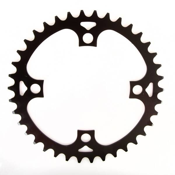 E-Bike Kettenblatt, Stahl, Lochkreis 104mm, 38 Zähne, für 1/2" x 3/32” und 11/128”, schwarz, MV