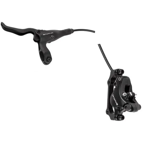 M-WAVE Hydraulische Scheibenbremse für VR, Alu, für 180 mm Bremsscheibe (nicht enthalten), mit Bremshebel, mit 800 mm Hydraulikleitung, EN-14766 konform, MV