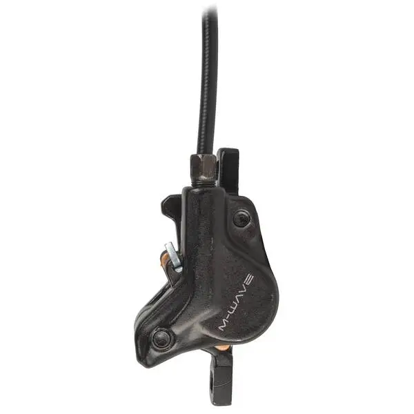 M-WAVE Hydraulische Scheibenbremse >DBH-2< für HR, Alu, mit rechtem Bremshebel, mit 1600 mm Hydraulikleitung, für Postmount System, ohne Adapter aber mit Olive und Pin, MV