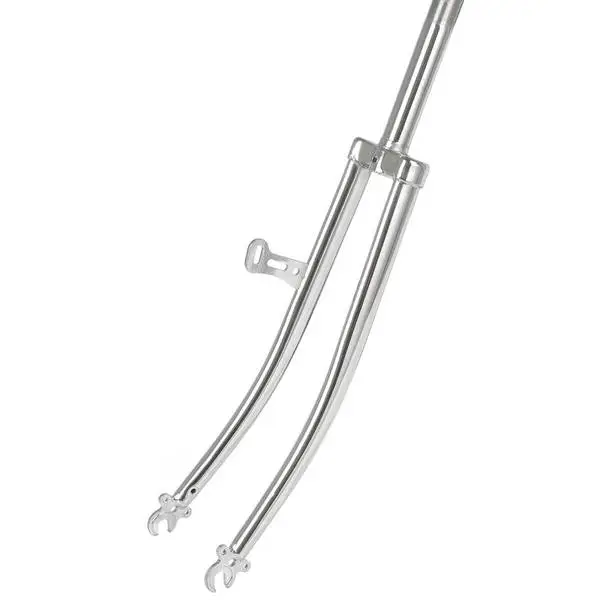 Vorderradgabel mit Sportende, 2 Ösen, 28x1.75, verchromt, 240/130 mm, Konus 26.5 mm, mit Dynamohalter rechts (392861)