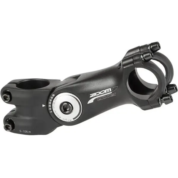ZOOM AHEAD-Vorbau ZOOM, verstellbar , Alu, nur 267g, schwarz mit schwarzer Klemme, 1.1/8"(28.6mm), 41/105 mm, 31.8 mm, MV