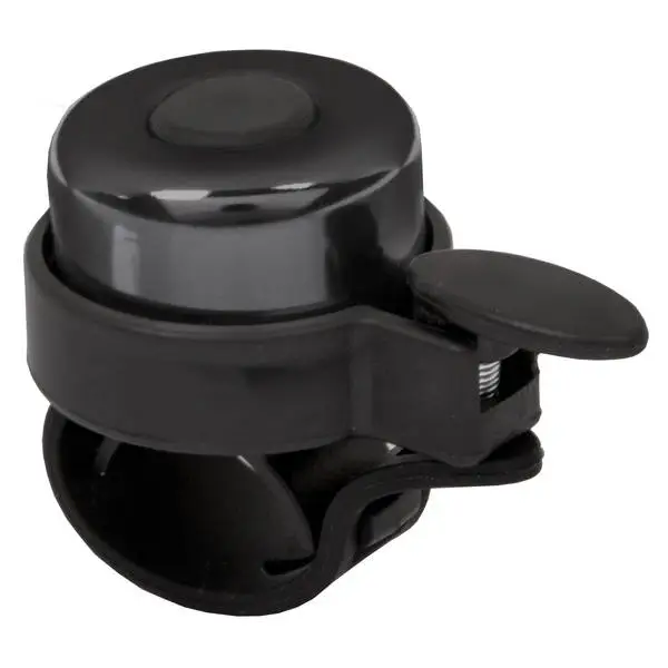 Mini-Glocke, 35 mm Aluschale schwarz eloxiert / Kunststoffsockel schwarz, 360° drehbar, schnelle Clip-On Montage, passend für 22.2-31.8 mm Lenkerdurchmesser, MV – Bild 2