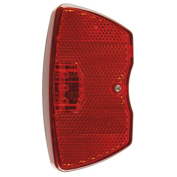 Gepäckträger-Rücklicht, mit 3 LED's, Standlichtfunktion, ohne Prüfzeichen, mit 2 Batterien, Bolzenabstand: 80 mm, OEM