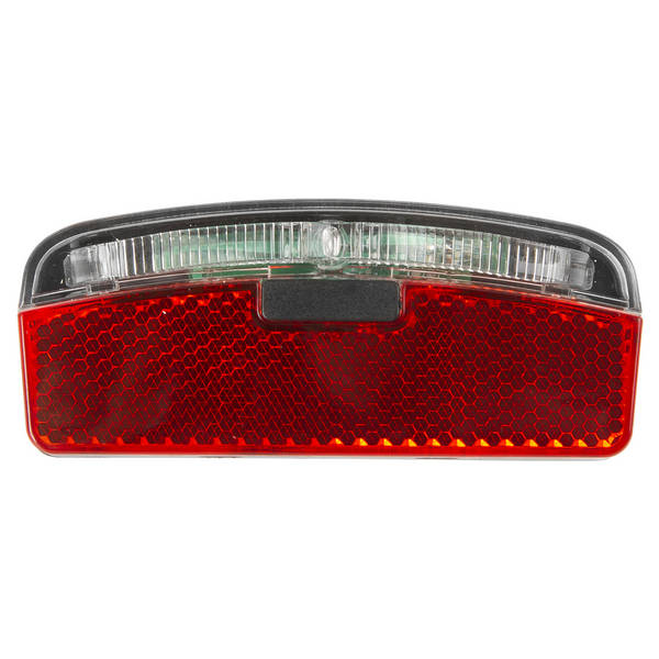 Gepäckträger-Rücklicht, für Dynamobetrieb, mit 1 roter LED, weißes Glas/roter Reflektor, mit dt. Prüfzeichen, MV