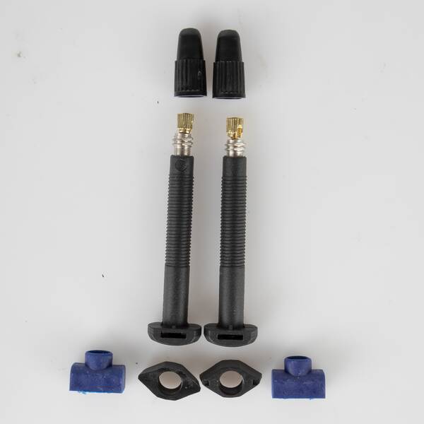 Tubeless Ventil F/V, Carbon, Länge 45mm, quadratischer Fuß, mit Befestigungsmutter, MV