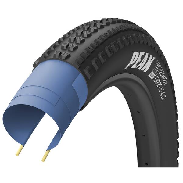 Goodyear Reifen 700x35C, 35-622, Goodyear Peak, 120 TPI, folding bead, Gewicht 485 g, DYNAMIC:SILICA4, max. 70 PSI, schwarz, Tubeless Complete / R:Shield, auf Karte