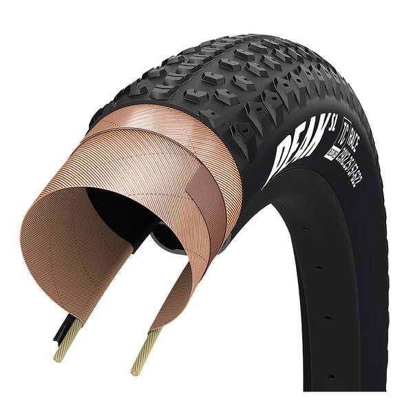 Goodyear Reifen 29x2.25, 57-622, Goodyear Peak SL Race, 120 TPI, folding bead, Gewicht 680 g, DYNAMIC:A/T, max. 50 PSI, schwarz, Tubeless Complete / M:Wall, auf Karte