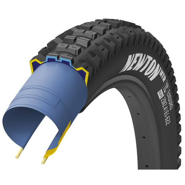 Goodyear Reifen 27.5x2.40, 61-584, Goodyear Newton MTR Enduro, 2x120 TPI, folding bead, Gewicht 1070 g, compound DYNAMIC: Grip³, max. 50 PSI, schwarz, Tubeless Complete / EN:Wall, auf Karte