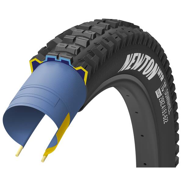 Goodyear Reifen 29x2.40, 61-622, Goodyear Newton MTR Downhill, 2x60 TPI, folding bead, Gewicht 1260 g, compound DYNAMIC: Grip³, max. 50 PSI, schwarz, Tubeless Complete / DH:Wall, auf Karte