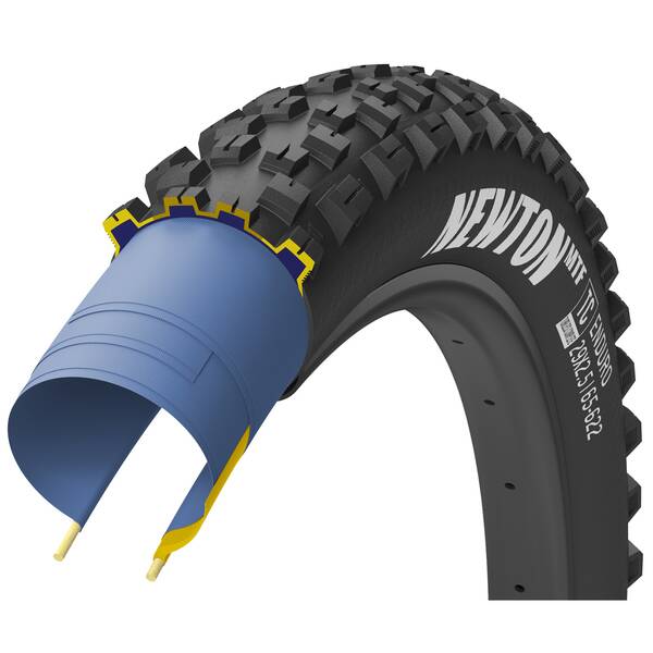 Goodyear Reifen 27.5x2.50, 64-584, Goodyear Newton MTF Enduro, 2x120 TPI, folding bead, Gewicht 1205 g, compound DYNAMIC: Grip³, max. 50 PSI, schwarz, Tubeless Complete / EN:Wall, auf Karte