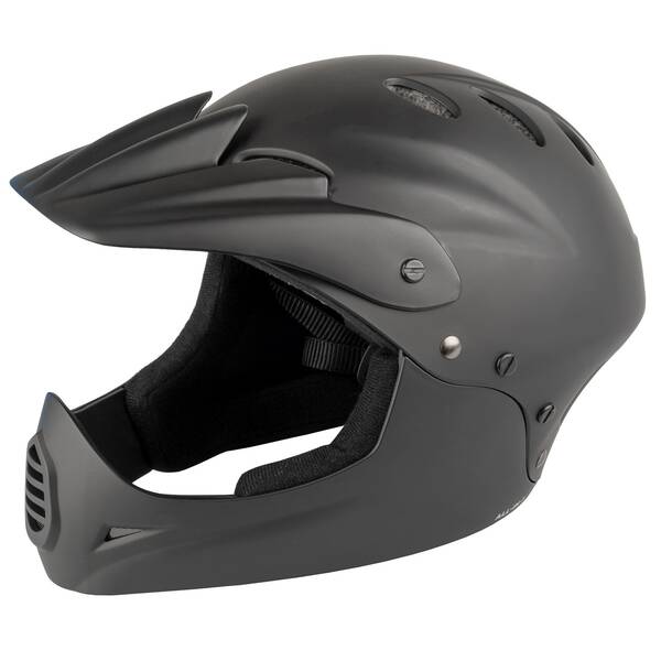 M-WAVE Freeride/Downhillhelm, >ALL-IN-1<, Design: matt schwarz, Größe 58 - 61 cm, Größeneinstellung durch 2 verschieden dicke Polstersets, Box