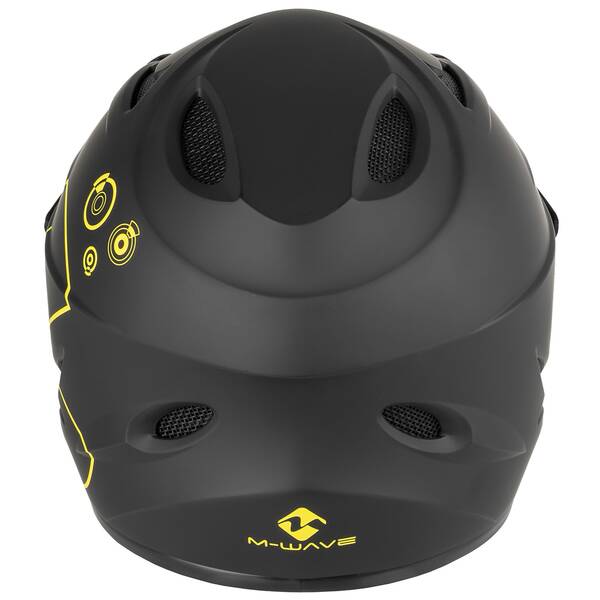 M-WAVE Freeride/Downhillhelm, >FALL OUT<, Design: matt schwarz/gelb, Größe M 57-61 cm, Box – Bild 4