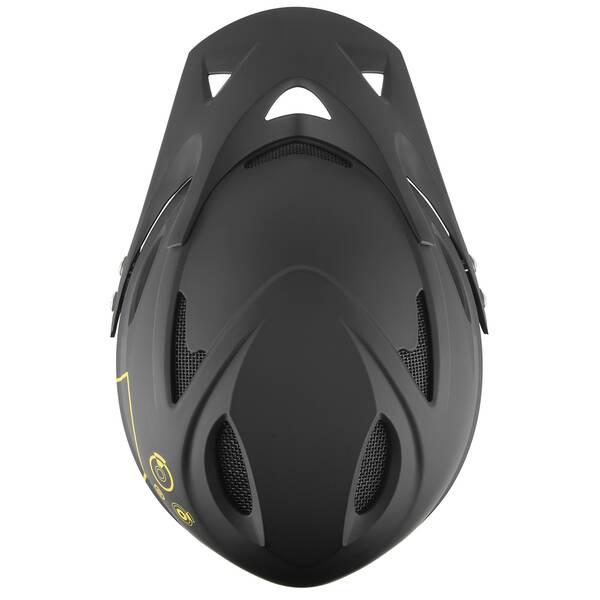 M-WAVE Freeride/Downhillhelm, >FALL OUT<, Design: matt schwarz/gelb, Größe M 57-61 cm, Box – Bild 3