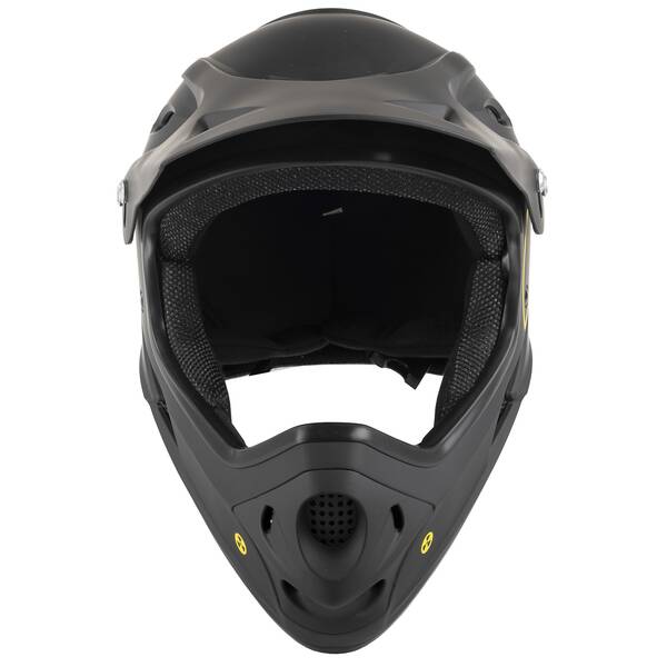 M-WAVE Freeride/Downhillhelm, >FALL OUT<, Design: matt schwarz/gelb, Größe M 57-61 cm, Box – Bild 2
