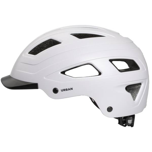 M-WAVE Helm für Erwachsene/Jugendliche, >URBAN<, Design: Matt Weiß, Größe M 55 - 58 cm, mit Ringsystem, Box – Bild 3
