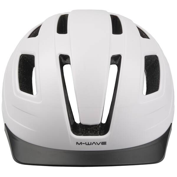 M-WAVE Helm für Erwachsene/Jugendliche, >URBAN<, Design: Matt Weiß, Größe L 59 - 61 cm, mit Ringsystem, Box – Bild 2