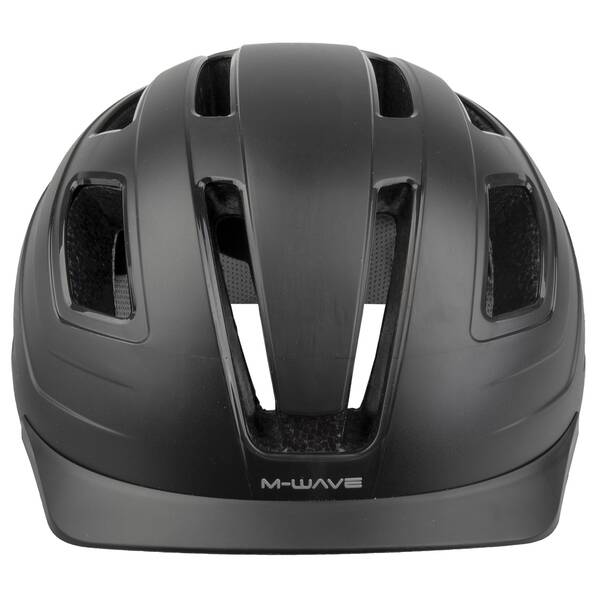 M-WAVE Helm für Erwachsene/Jugendliche, >URBAN<, Design: Matt Schwarz, Größe L 59 - 61 cm, mit Ringsystem, mit Licht, Box – Bild 2