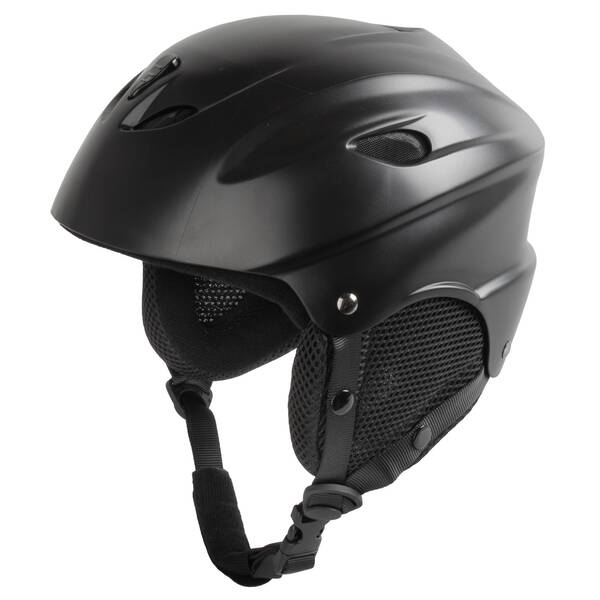 M-WAVE Ski Helm, Design: matt schwarz, Größe L 58 - 59.5 cm, mit Ringsystem, mit abnehmbaren Ohrenpads, mit verschließbaren Belüftungsöffnungen, Box