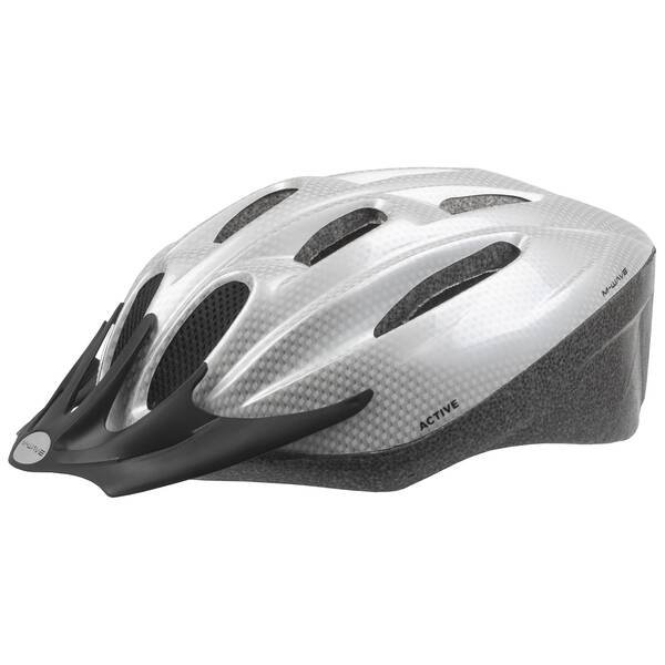 M-WAVE Helm für Erwachsene/Jugendliche, >ACTIVE<, Design: White Carbon, Größe L 58 - 61 cm, mit Ringsystem, Box