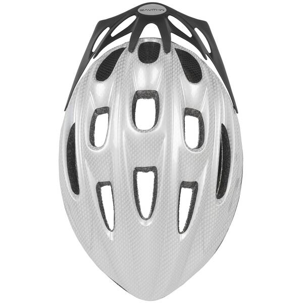 M-WAVE Helm für Erwachsene/Jugendliche, >ACTIVE<, Design: White Carbon, Größe L 58 - 61 cm, mit Ringsystem, Box – Bild 3
