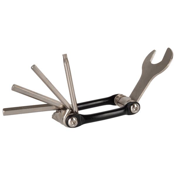 Falt-Werkzeugset, schwarzer Aluminiumhalter, ohne Logo, Inbusschlüssel 4,5,6 mm, T25, 15-mm-Schlüssel, Größe 70 x 40 x 20 mm, jeweils in PB, 100 Stück im Karton – Bild 2